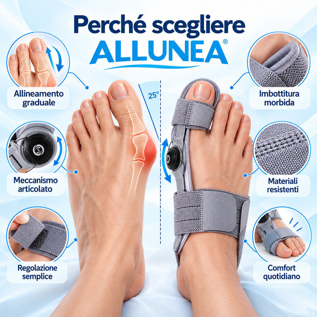 ALLUNEA: bunion corrector details and features